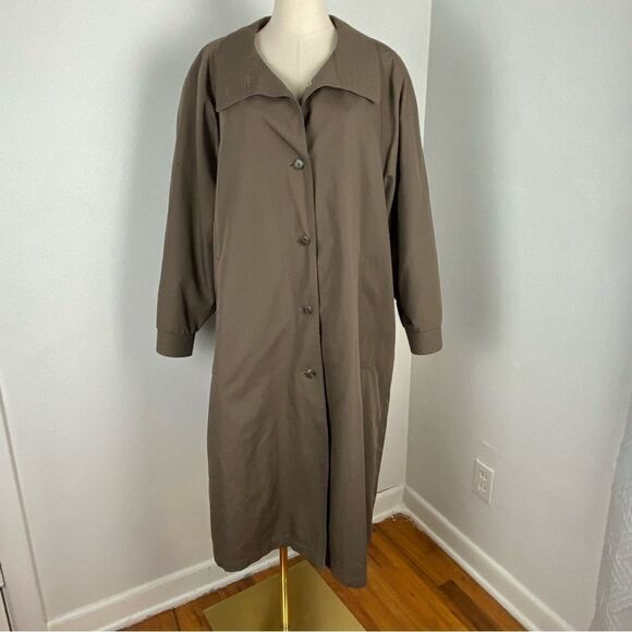 Winning Edge by London Town Corp Jackets & Blazers - Vintage Winning Edge Womens Tan Trench Coat All-weather Office Career Academia
